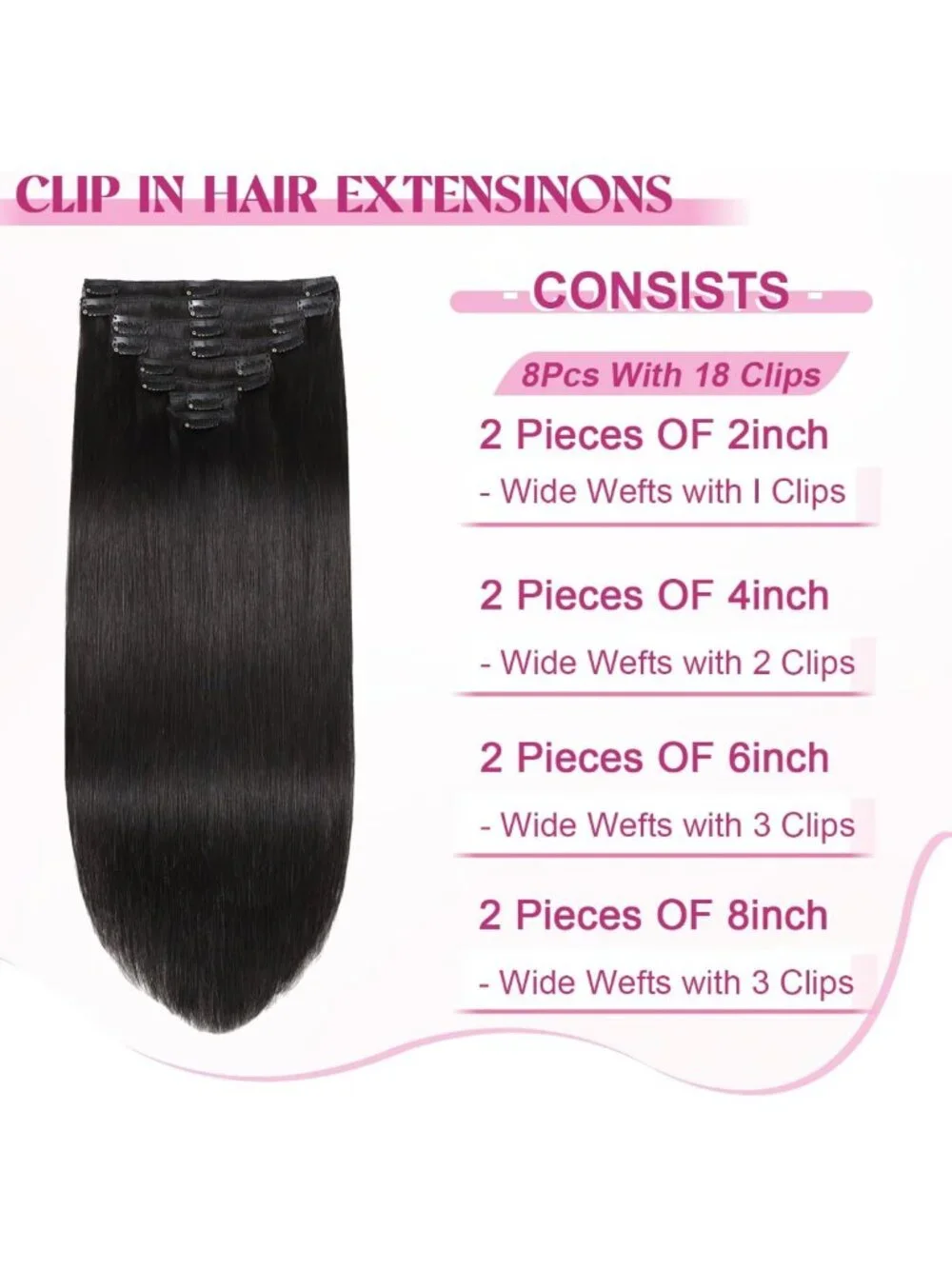 Seamless Clip-In Hair Extensions for Black Women, Real Remy Human Hair, 16